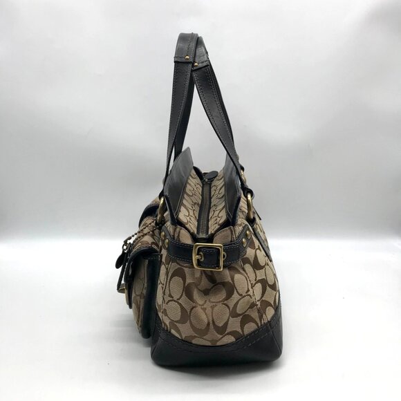 Coach Dark Brown and Khaki Canvas 65th Anniversary Legacy Shoulder Bag  11143 - Picture 4 of 11